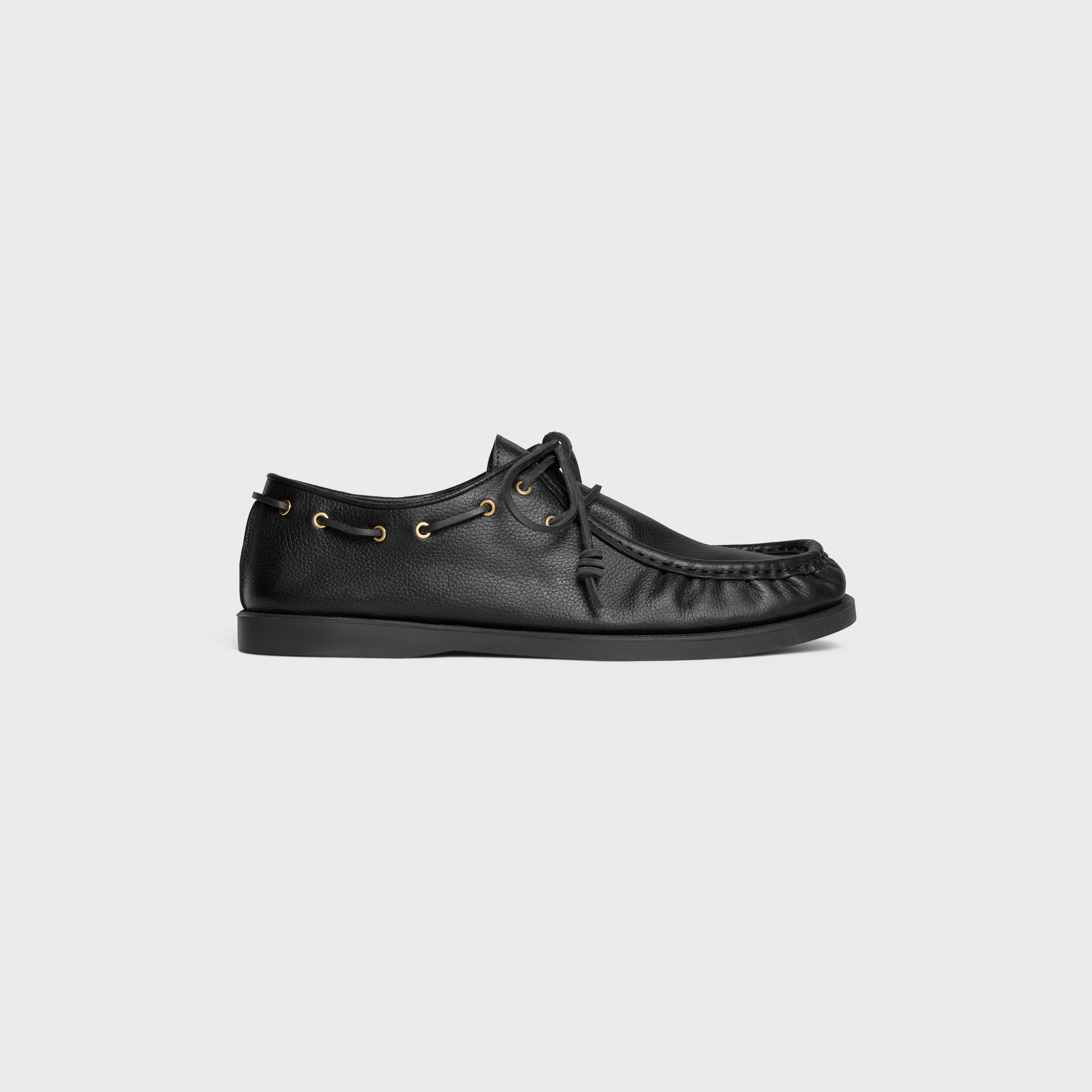 CELINE ブラック レザー ブーティ36 HARBOUR DERBY IN LEATHER - BLACK | CELINE